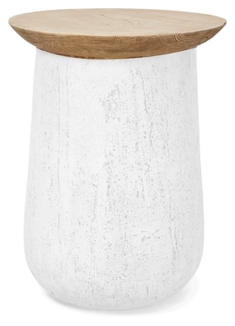 Venice Indoor/Outdoor Faux Wood Side Table - Light Oak/Raw Natural-abc