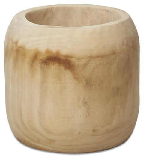 Rounded Top Paulownia Wood Planter Medium - Bleached-abc