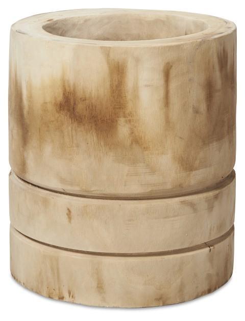 Neve Wood Stool/Planter Large - Natural-abc