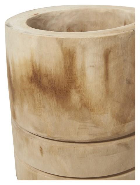 Neve Wood Stool/Planter Large - Natural-abc