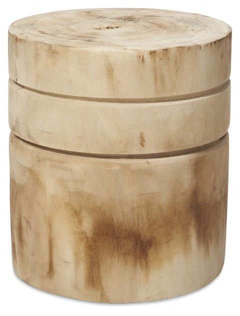 Neve Wood Stool/Planter Large - Natural-abc