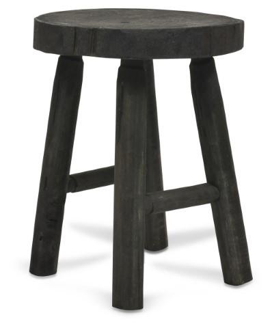 Ubud 4 Leg Wood Stool - Black-abc