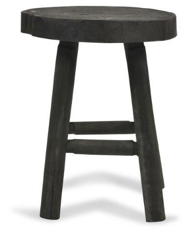 Ubud 4 Leg Wood Stool - Black-abc