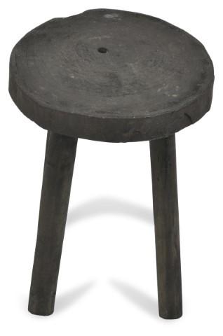 Ubud 4 Leg Wood Stool - Black-abc