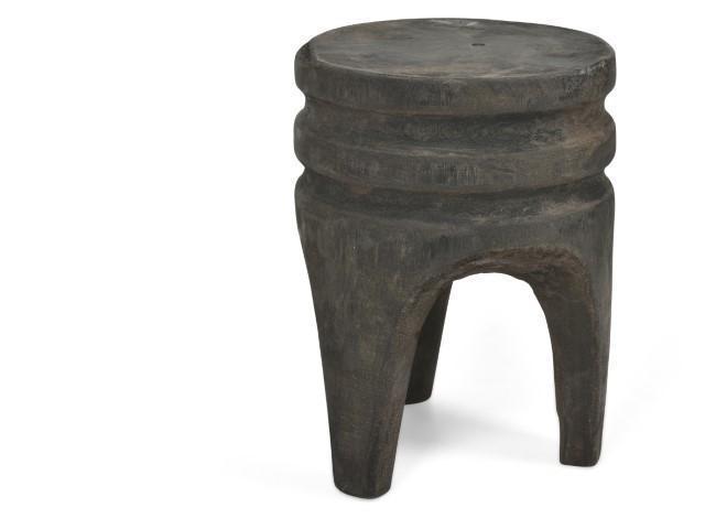 Ribbed Wooden Stool-abc